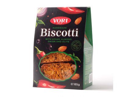 Biscotti with Ajvar, Almond, Onion and Olive 1